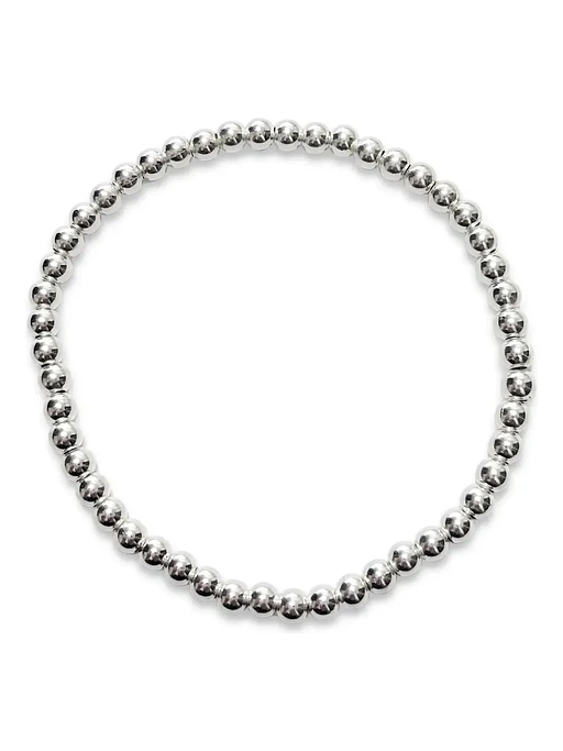 Pulsera Elástica De Bolitas Plata Genuina Ley 925 1