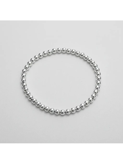 Pulsera Elástica De Bolitas Plata Genuina Ley 925 4