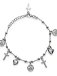 Pulsera De Plata Con Dijes De Ángel, Cruz Y Corazón - Miniatura 1