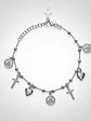 Pulsera De Plata Con Dijes De Ángel, Cruz Y Corazón - Miniatura 4