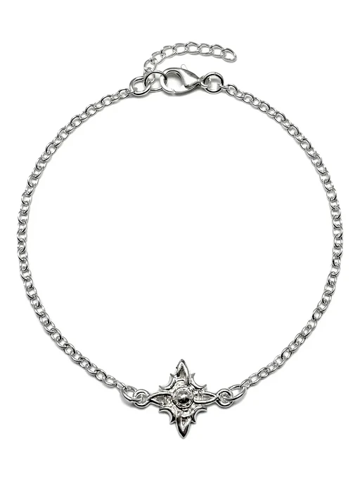 Pulsera Cadena De Plata Con Dije Estrella Ajustable 1