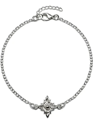 Pulsera Cadena De Plata Con Dije Estrella Ajustable