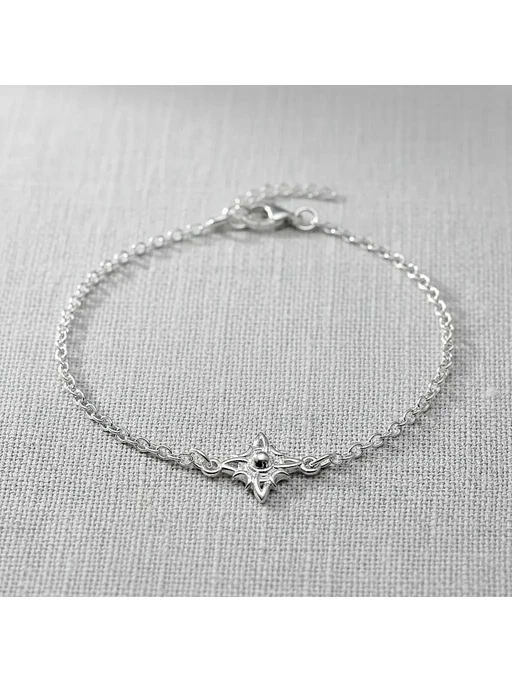 Pulsera Cadena De Plata Con Dije Estrella Ajustable 2