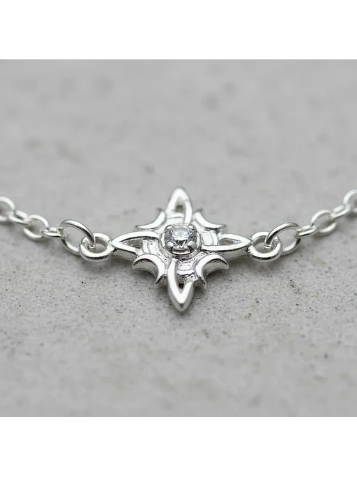 Pulsera Cadena De Plata Con Dije Estrella Ajustable 3