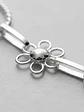 Pulsera Flores Y Eslabones Torcidos De Plata Genuina Ley 925 - Miniatura 2