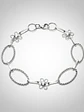 Pulsera Flores Y Eslabones Torcidos De Plata Genuina Ley 925 - Miniatura 3