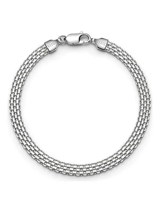 Pulsera Malla Veneciana De Plata Genuina Ley 925 1