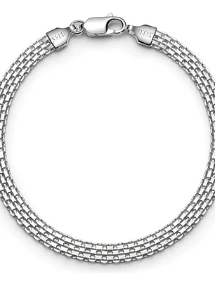 Pulsera Malla Veneciana De Plata Genuina Ley 925