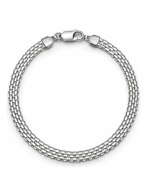 Pulsera Malla Veneciana De Plata Genuina Ley 925 2