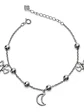 Pulsera Con Dijes Luna Y Angelitos De Plata Genuina Ley 925 - Miniatura 1