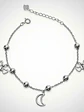 Pulsera Con Dijes Luna Y Angelitos De Plata Genuina Ley 925 - Miniatura 3