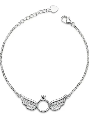 Pulsera Alas De Ángel Circones De Plata