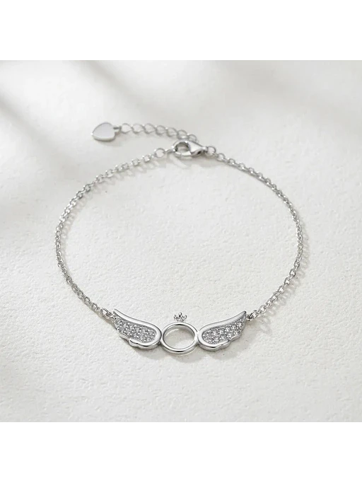 Pulsera Alas De Ángel Circones De Plata 2