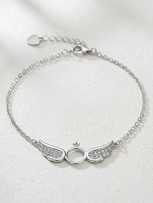 Pulsera Alas De Ángel Circones De Plata