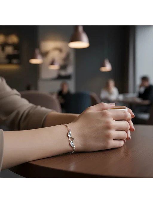Pulsera Alas De Ángel Circones De Plata 3
