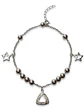 Pulsera Dijes Estrella Triángulo Cristales Plata Genuina - Miniatura 1