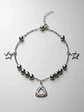 Pulsera Dijes Estrella Triángulo Cristales Plata Genuina - Miniatura 3