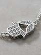 Pulsera Mano De Fátima Con Cristales Plata Genuina Ley 925 - Miniatura 3