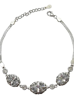 Pulsera Con Cristales De Colores Plata Genuina Ley 925