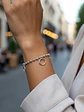 Pulsera Cadena De Bolitas Con Argollas Plata Genuina Ley 925 - Miniatura 2