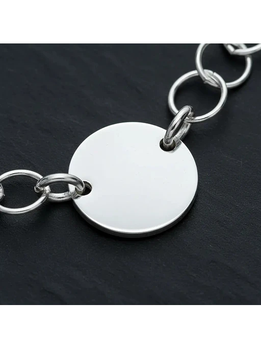 Pulsera Con Medallas Circulares De Plata Genuina Ley 925 3