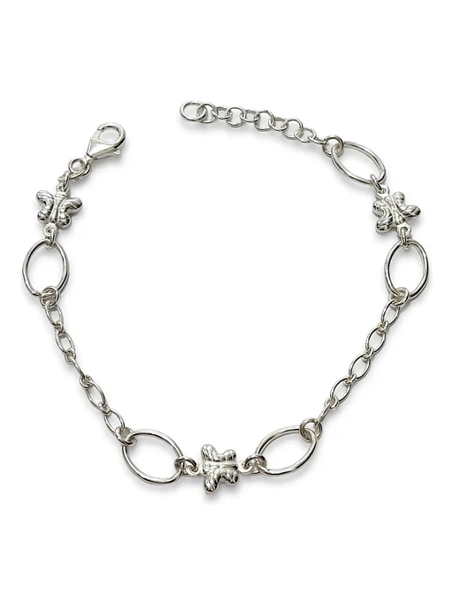 Pulsera Con Mariposas Ajustable De Plata Genuina Ley 925 1