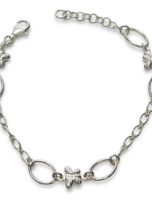 Pulsera Con Mariposas Ajustable De Plata Genuina Ley 925