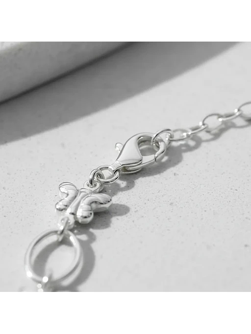 Pulsera Con Mariposas Ajustable De Plata Genuina Ley 925 2