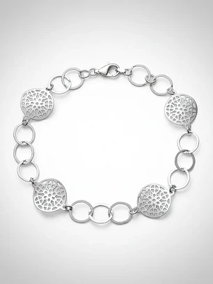 Pulsera Con Diseño Calado De Plata Genuina Ley 925