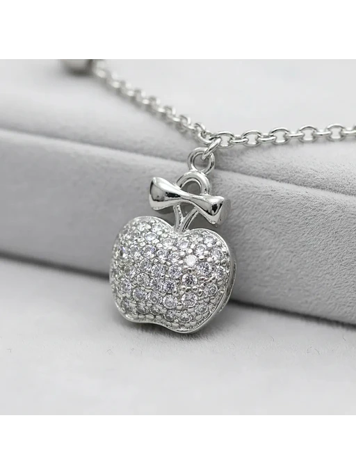 Pulsera Manzana Y Mariposas De Plata Genuina Ley 925 2