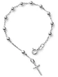 Pulsera Denario Con Bolitas Y Dije Cruz De Plata Genuina 925 - Miniatura 1