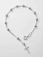 Pulsera Denario Con Bolitas Y Dije Cruz De Plata Genuina 925 - Miniatura 2