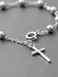 Pulsera Denario Con Bolitas Y Dije Cruz De Plata Genuina 925 - Miniatura 3