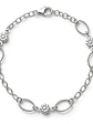 Pulsera Con Eslabones Y Flores De Plata Genuina Ley 925 - Miniatura 1
