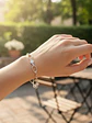 Pulsera Con Eslabones Y Flores De Plata Genuina Ley 925 - Miniatura 4
