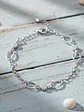 Pulsera Con Eslabones Y Flores De Plata Genuina Ley 925 - Miniatura 5