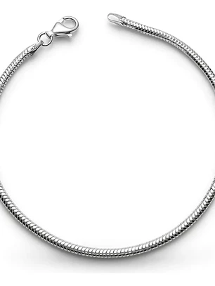 Pulsera Diseño Cola De Ratón De Plata Genuina Ley 925