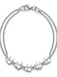Pulsera Con Cadena Doble Y Mariposas De Plata Genuina 925 - Miniatura 1