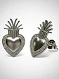 Aros Detente Sagrado Corazón Plata Genuina Ley 925 - Miniatura 1