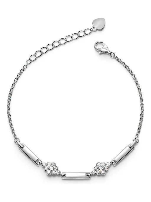 Pulsera Con Flores De Circones De Plata Genuina Ley 925 1
