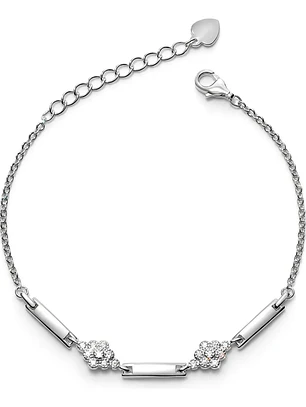Pulsera Con Flores De Circones De Plata Genuina Ley 925