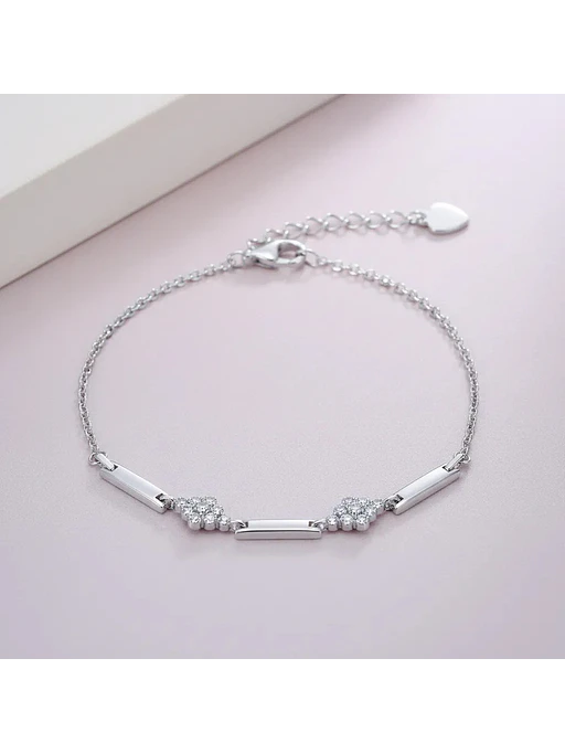 Pulsera Con Flores De Circones De Plata Genuina Ley 925 2