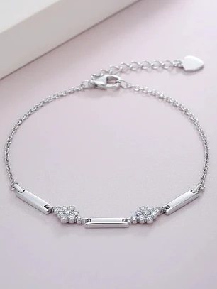 Pulsera Con Flores De Circones De Plata Genuina Ley 925