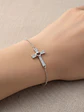 Pulsera Cruz Con Corazón Y Circones De Plata Genuina Ley 925 - Miniatura 2