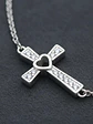 Pulsera Cruz Con Corazón Y Circones De Plata Genuina Ley 925 - Miniatura 3