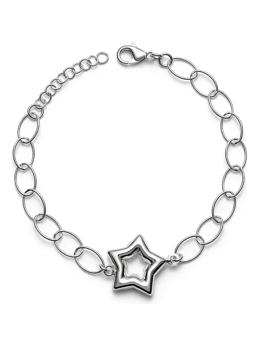 Pulsera Con Dije De Estrella De Plata Genuina Ley 925 1