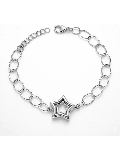 Pulsera Con Dije De Estrella De Plata Genuina Ley 925 4