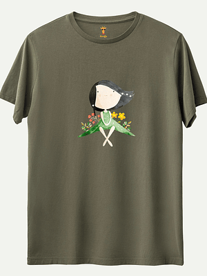 Menina campo de flores