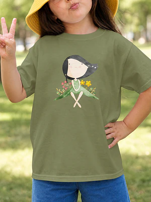 Menina campo de flores