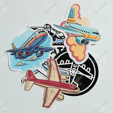 Stickers Aviones - 6 Unidades
